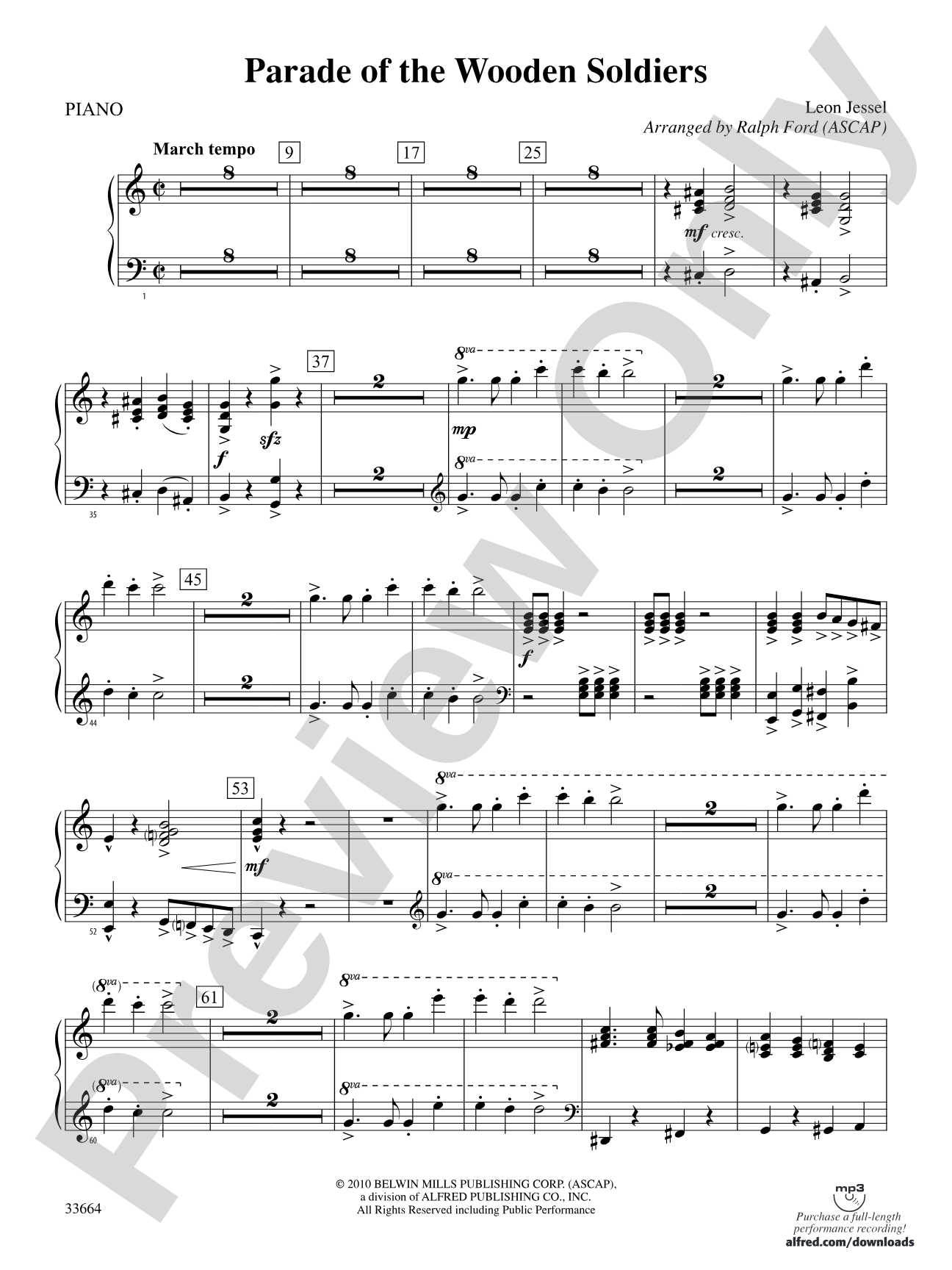 Parade of the Wooden Soldiers: Piano Accompaniment
