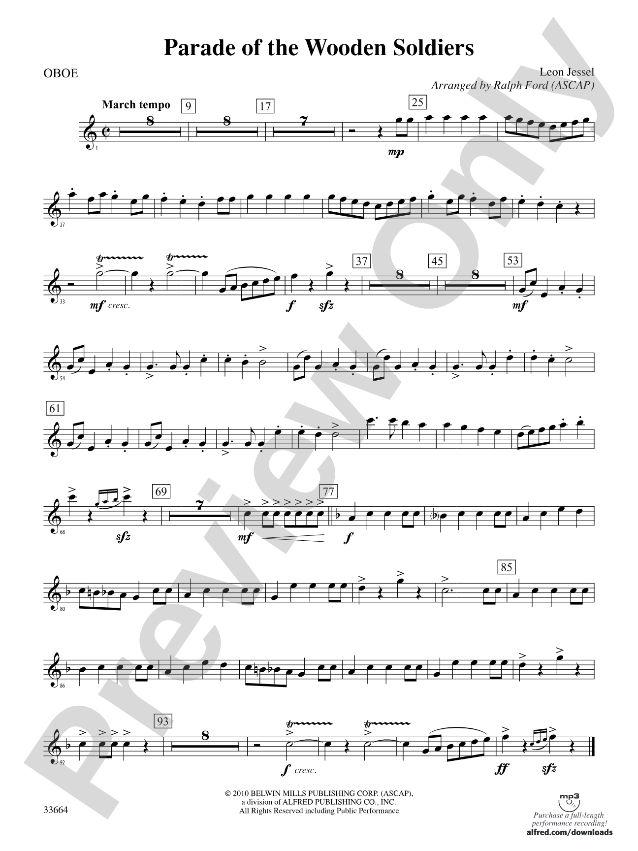 Parade of the Wooden Soldiers: Oboe