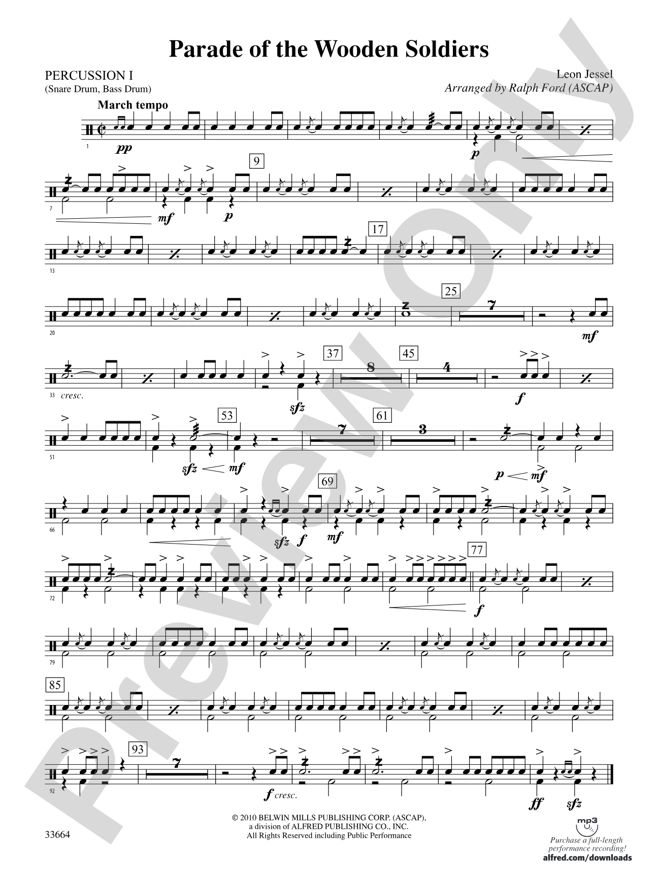 Parade of the Wooden Soldiers: 1st Percussion