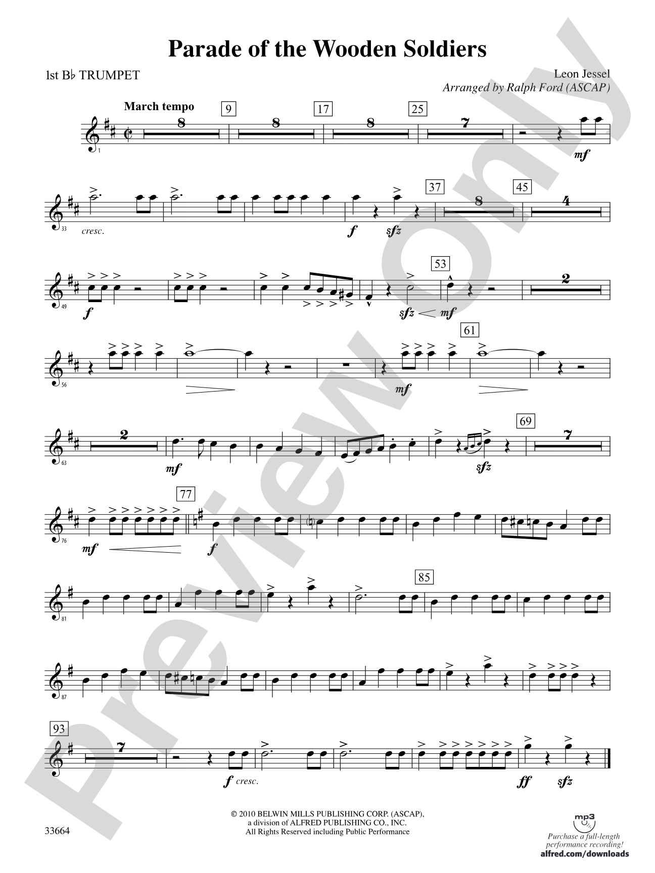 Parade of the Wooden Soldiers: 1st B-flat Trumpet