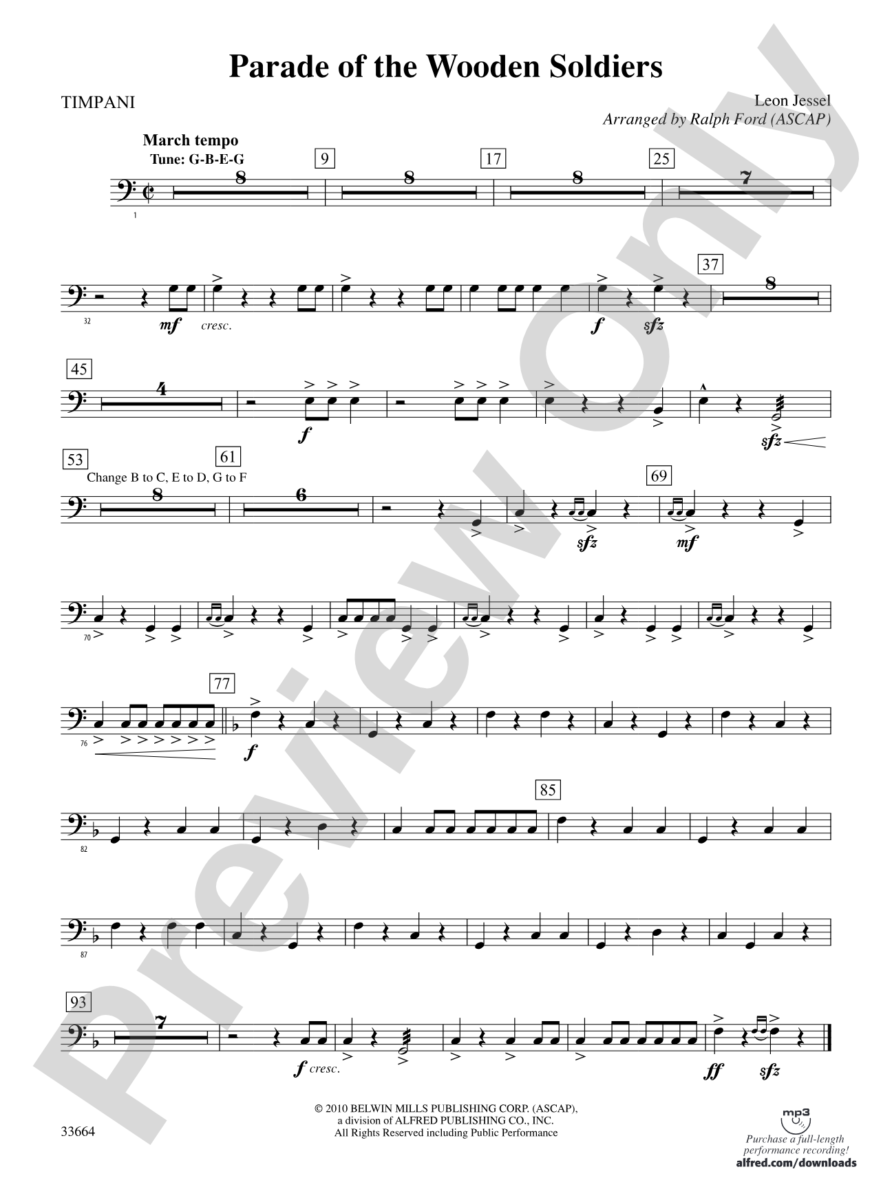 Parade of the Wooden Soldiers: Timpani