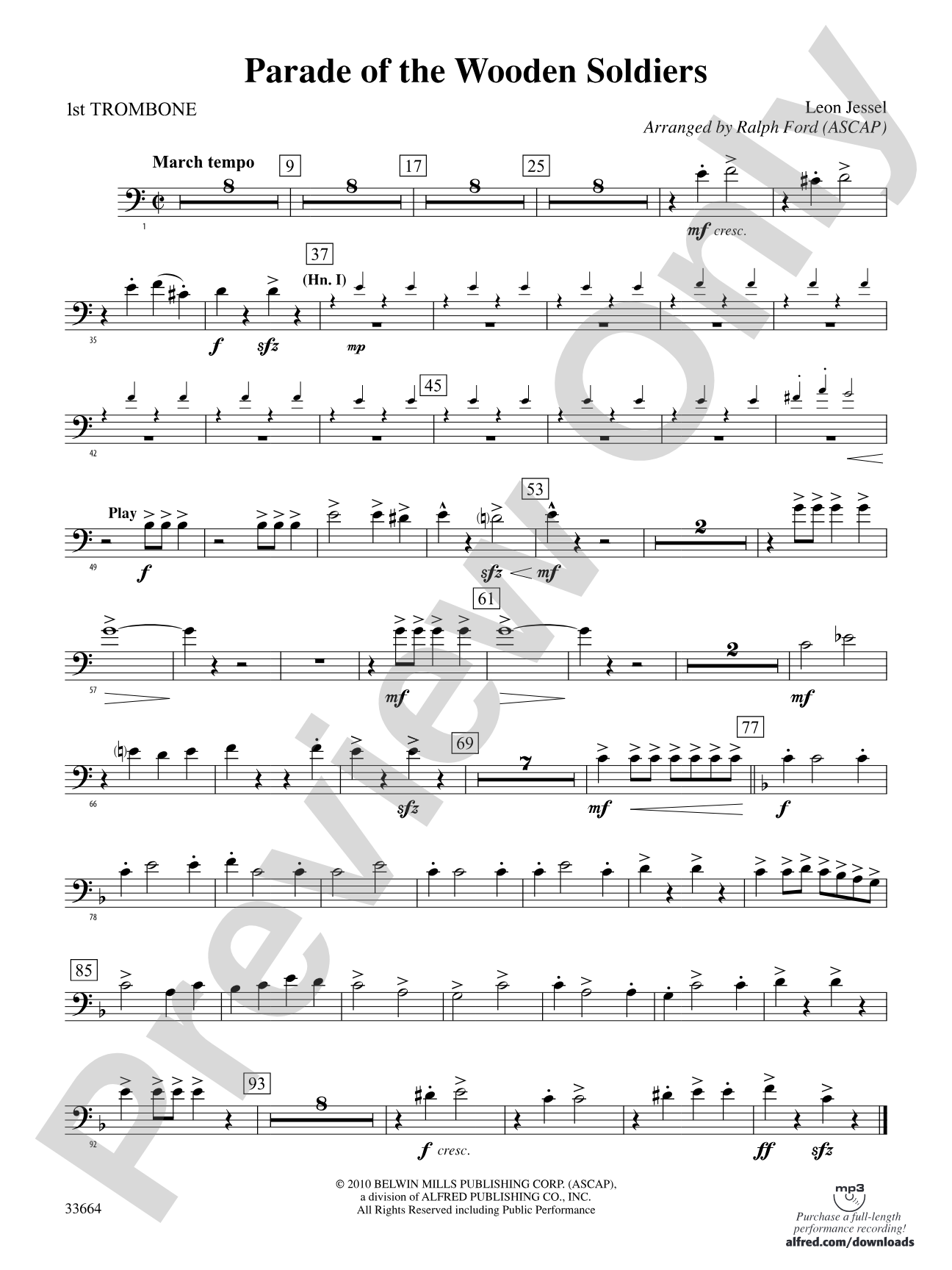 Parade of the Wooden Soldiers: 1st Trombone