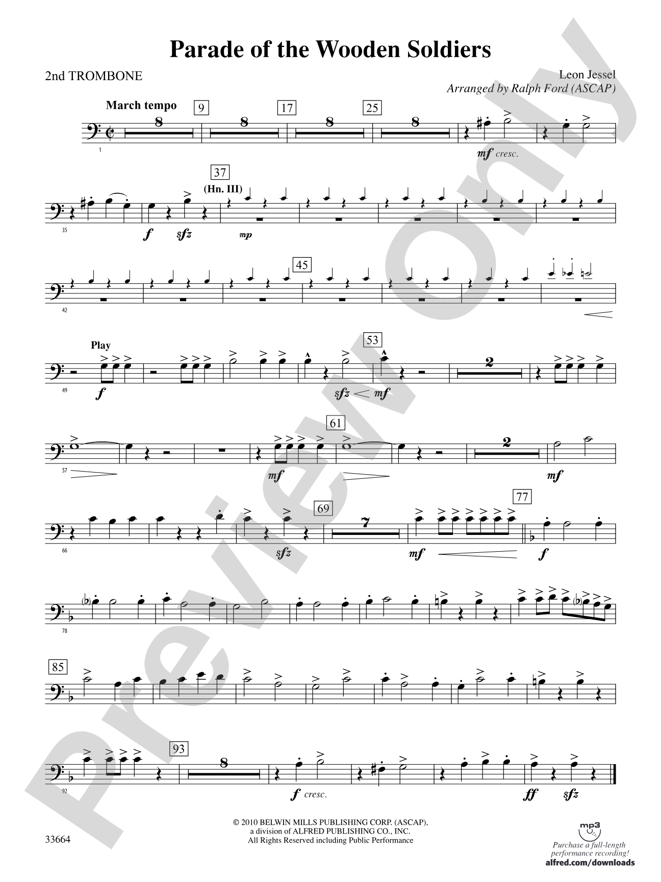 Parade of the Wooden Soldiers: 2nd Trombone