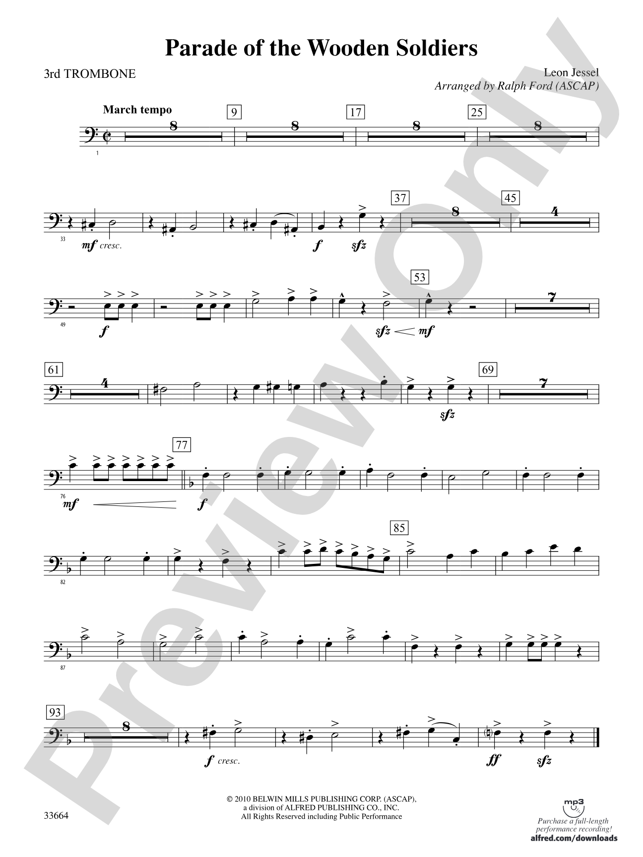 Parade of the Wooden Soldiers: 3rd Trombone