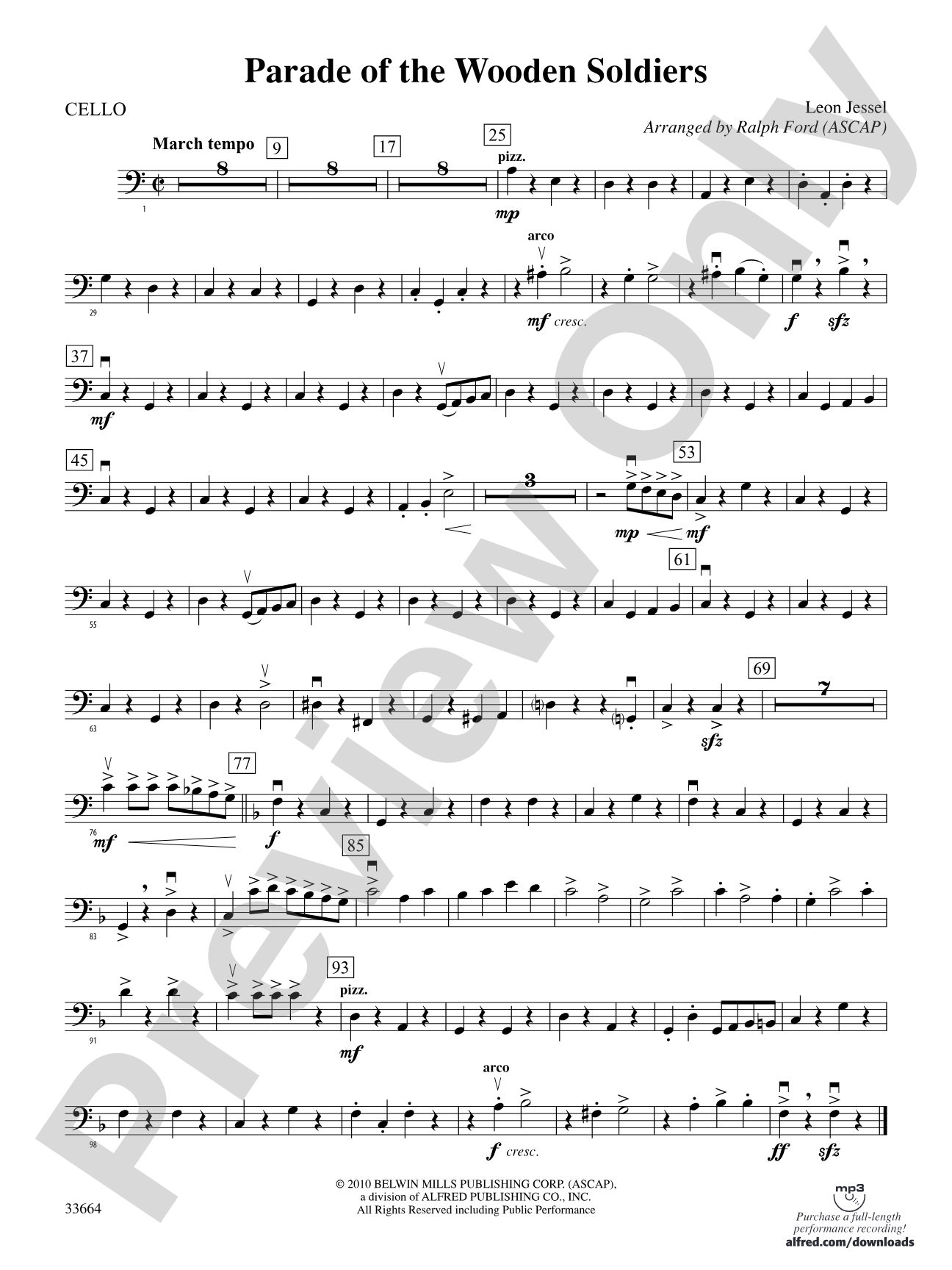 Parade of the Wooden Soldiers: Cello