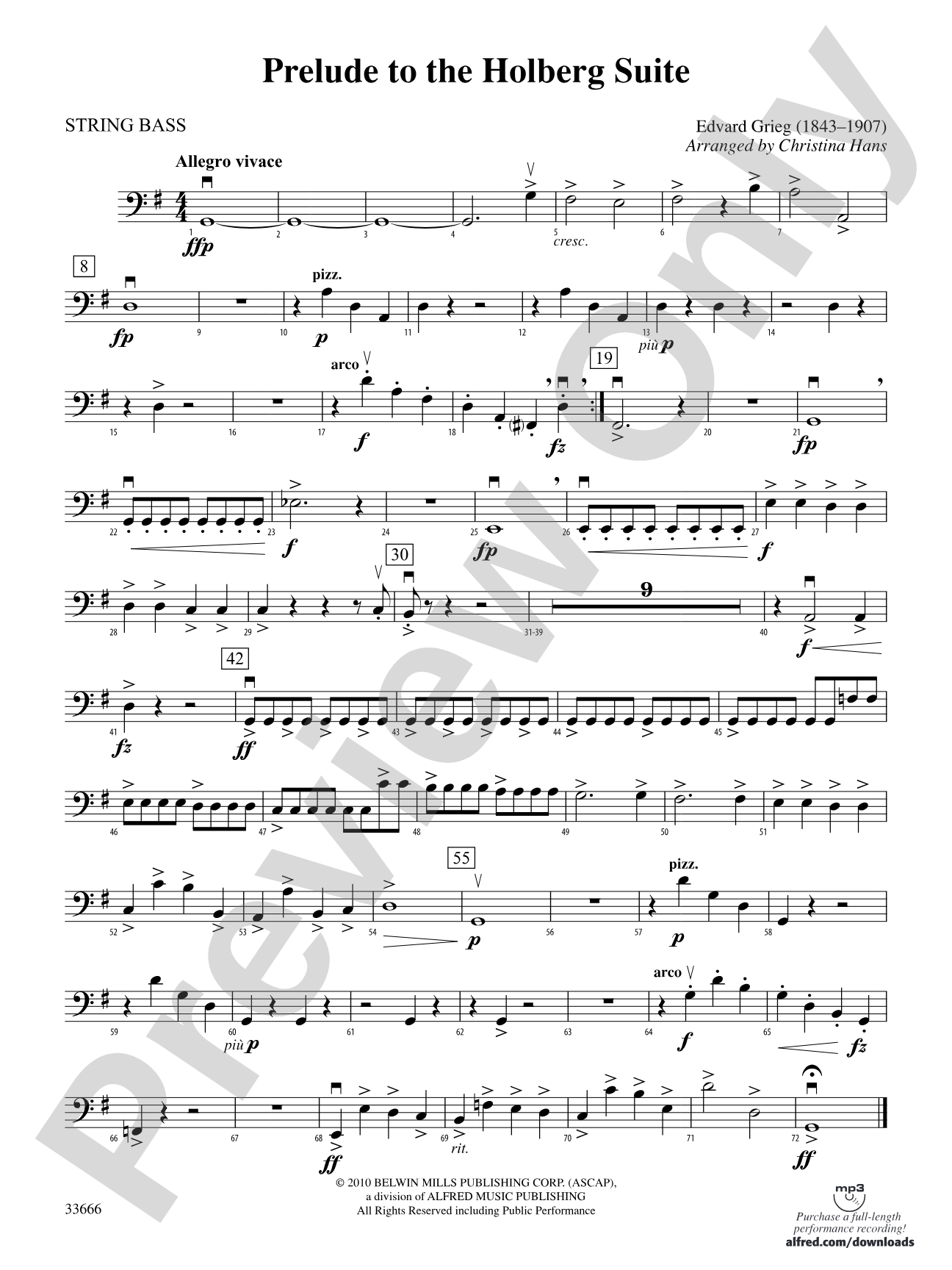 Prelude to the Holberg Suite: String Bass