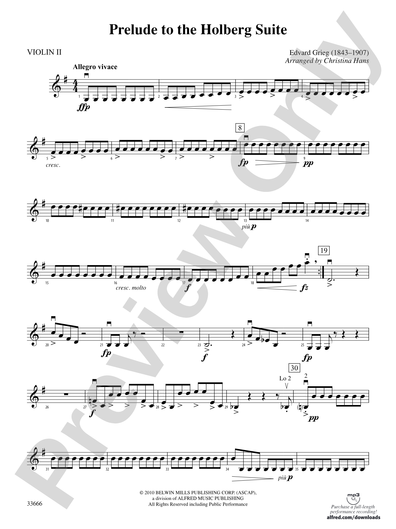 Prelude to the Holberg Suite: 2nd Violin
