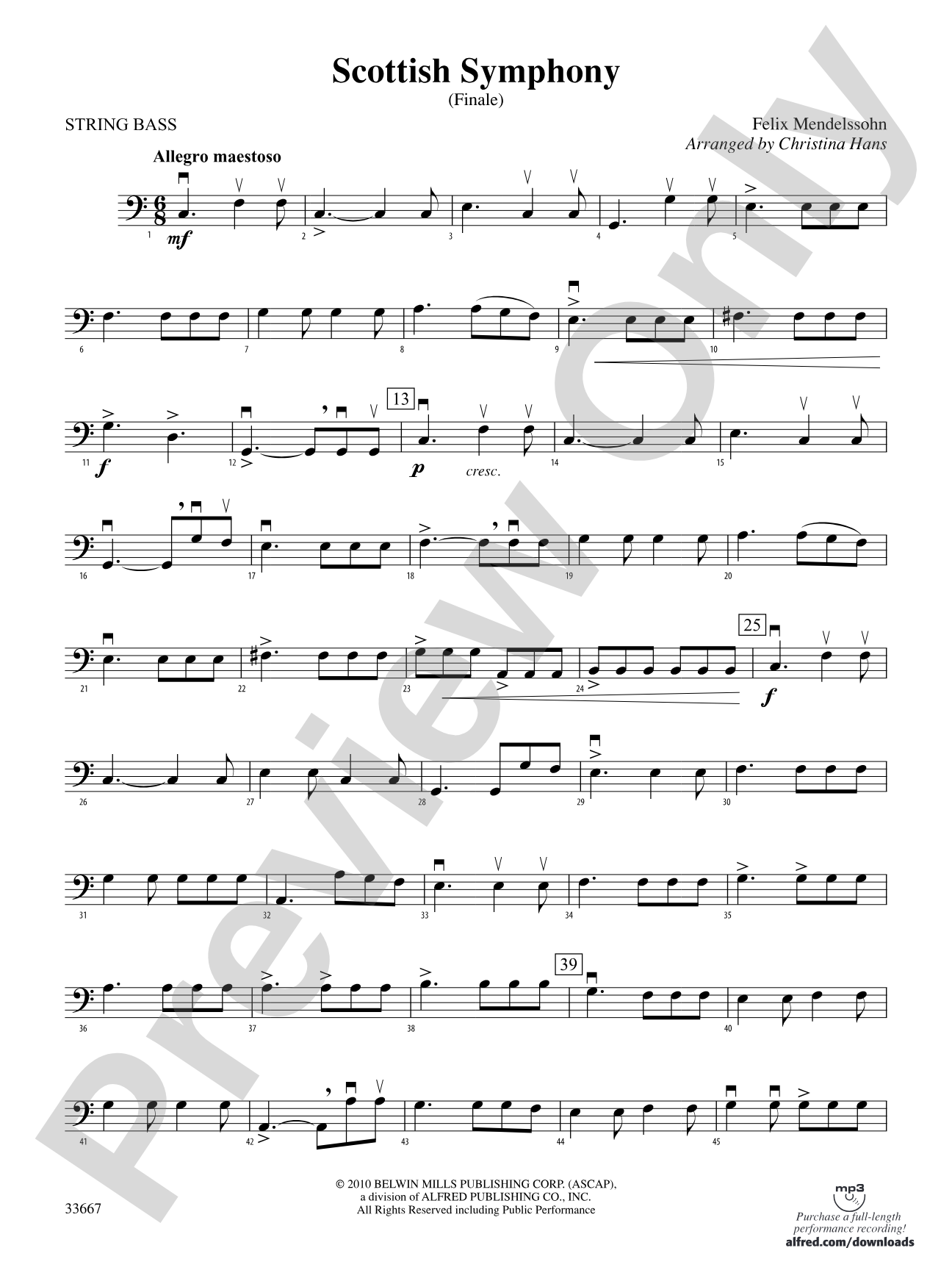 Scottish Symphony: String Bass