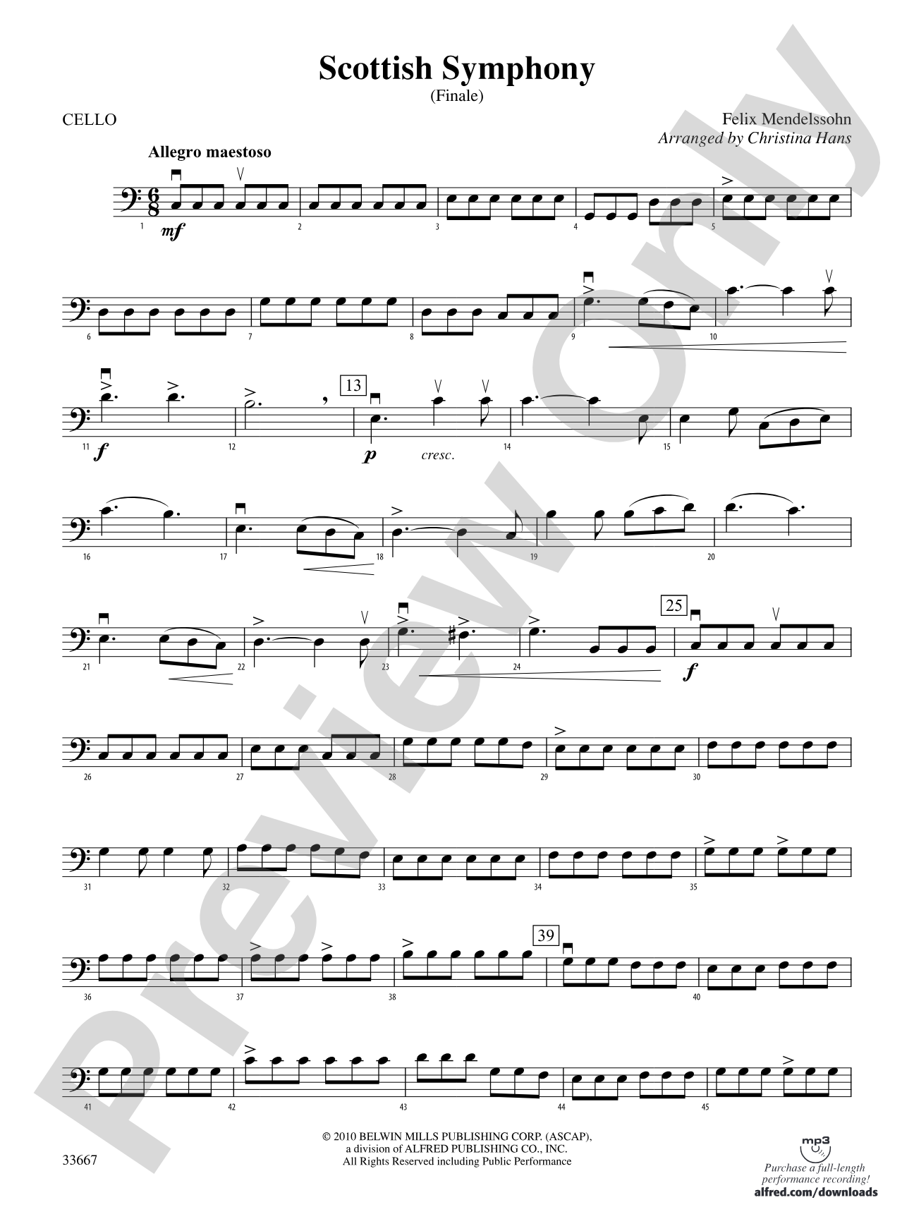 Scottish Symphony: Cello