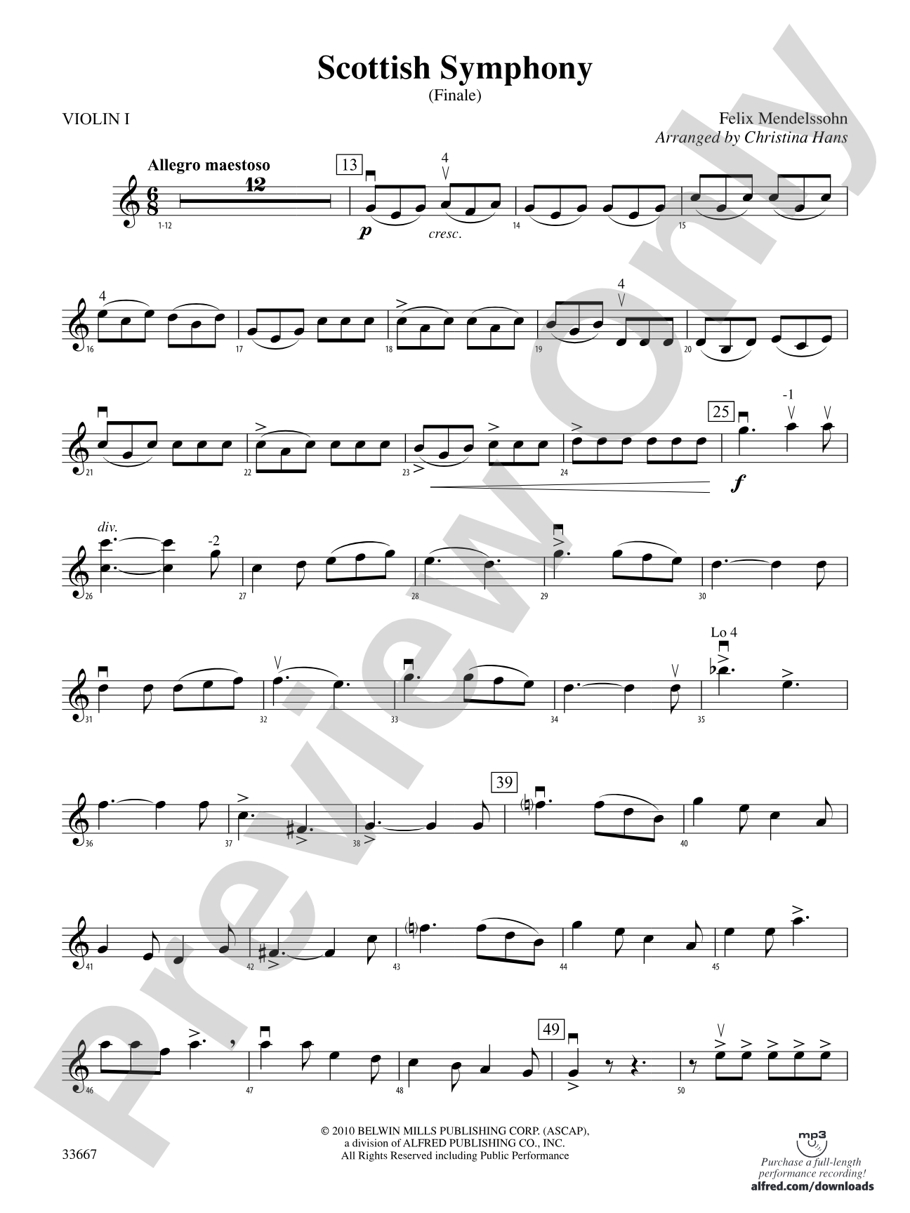 Scottish Symphony: 1st Violin