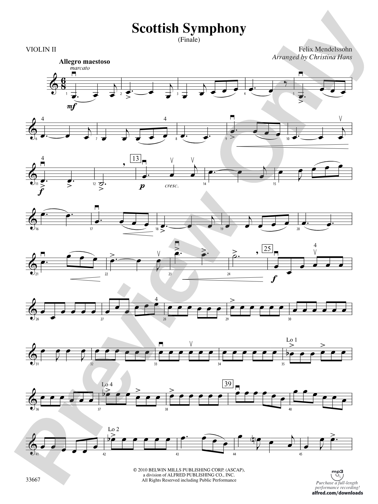 Scottish Symphony: 2nd Violin