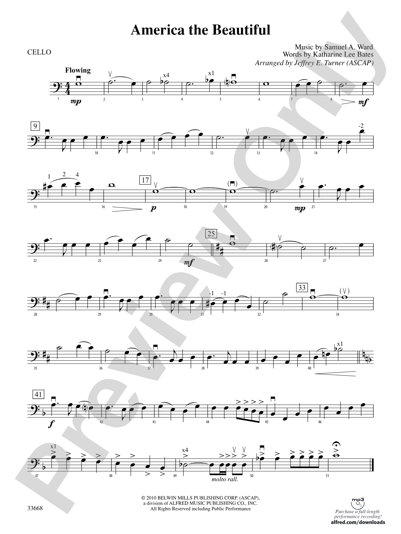 America the Beautiful: Cello