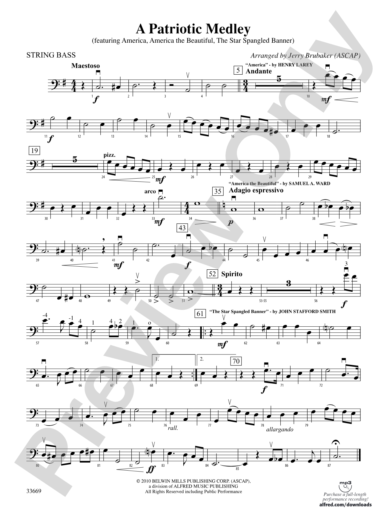 A Patriotic Medley: String Bass