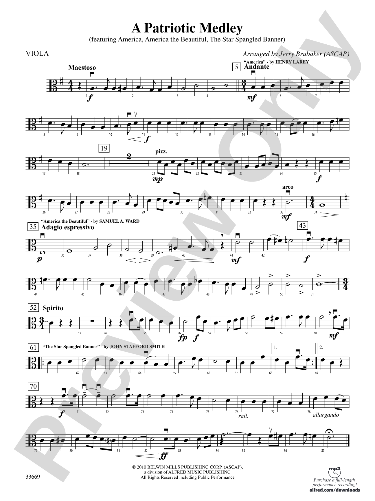 A Patriotic Medley: Viola