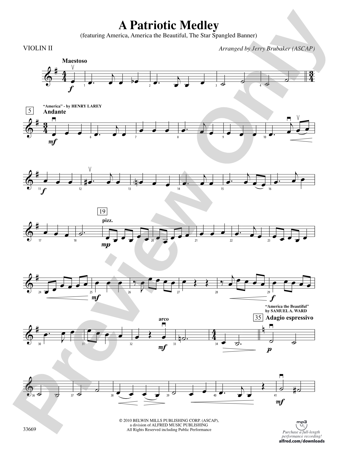 A Patriotic Medley: 2nd Violin