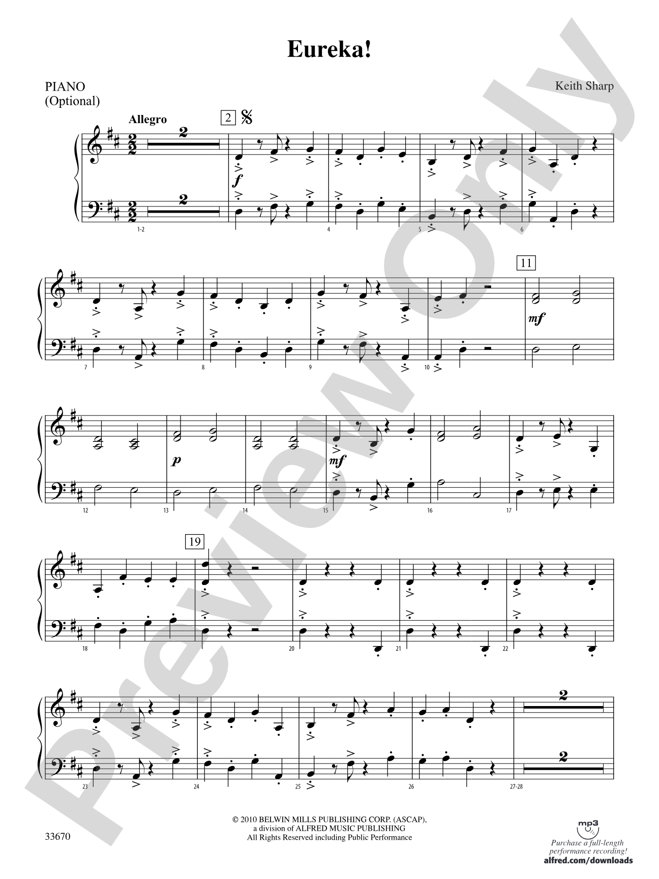 Eureka!: Piano Accompaniment