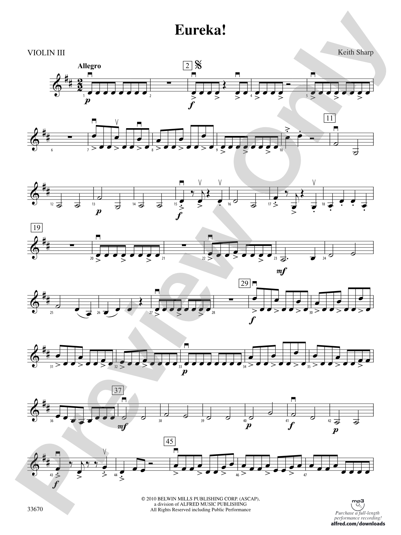 Eureka!: 3rd Violin (Viola [TC])