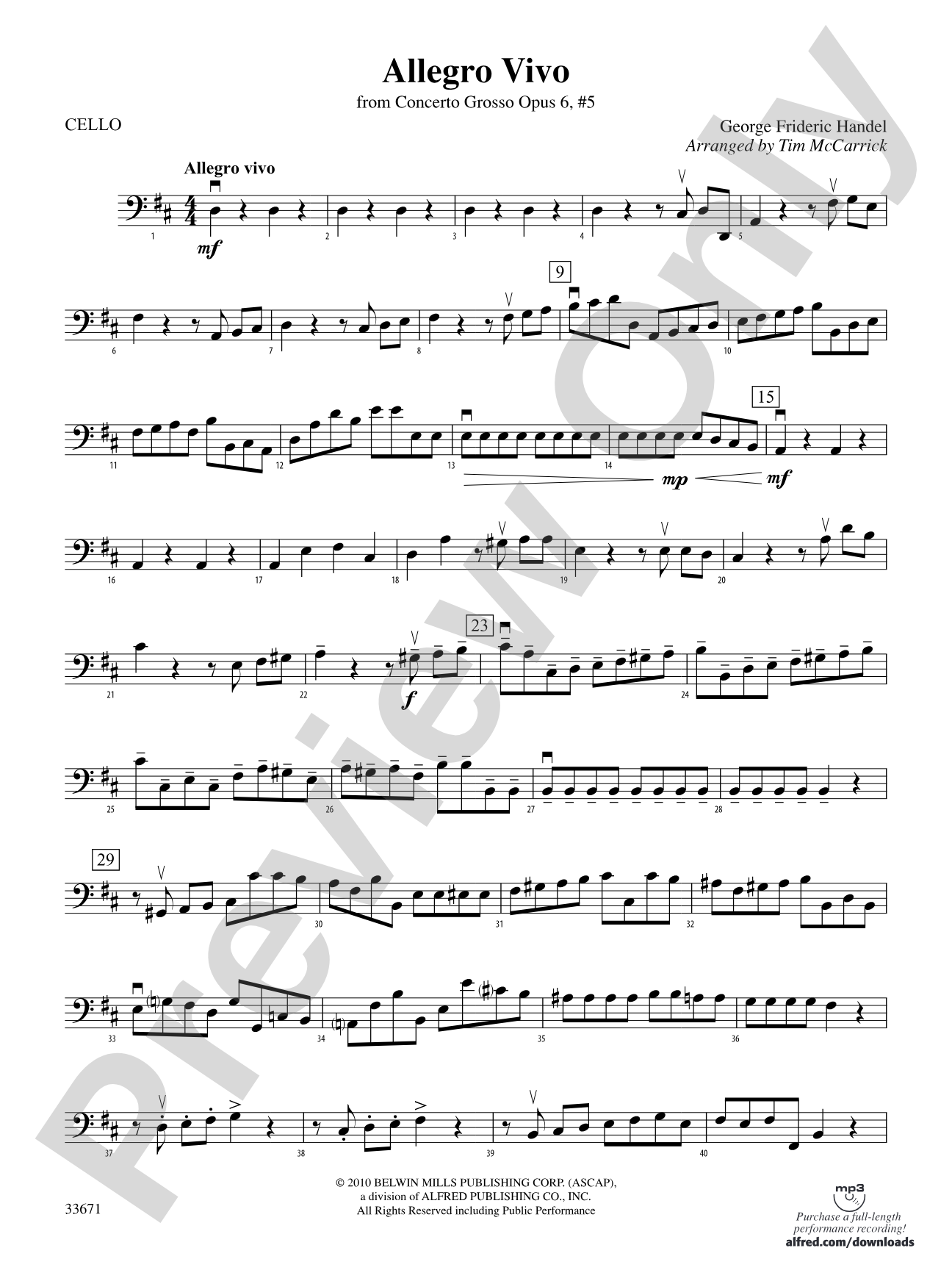 Allegro Vivo: Cello