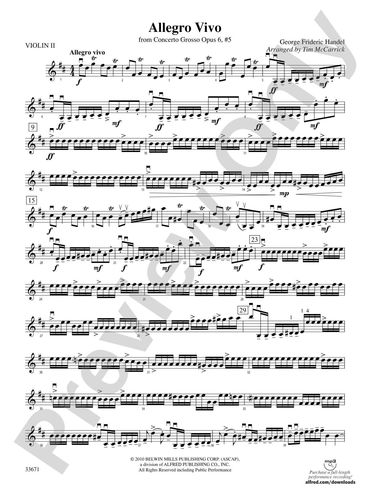 Allegro Vivo: 2nd Violin
