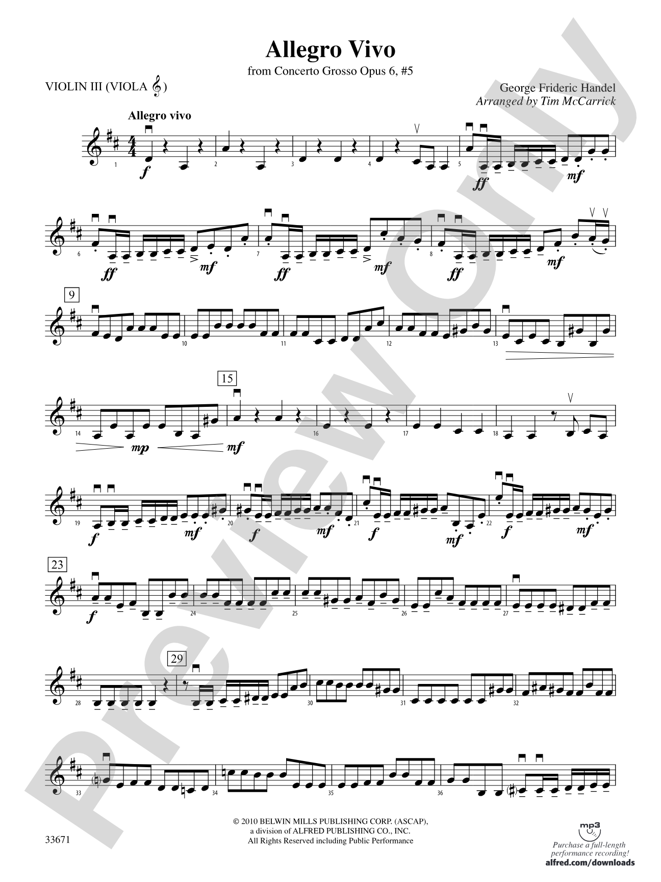 Allegro Vivo: 3rd Violin (Viola [TC])