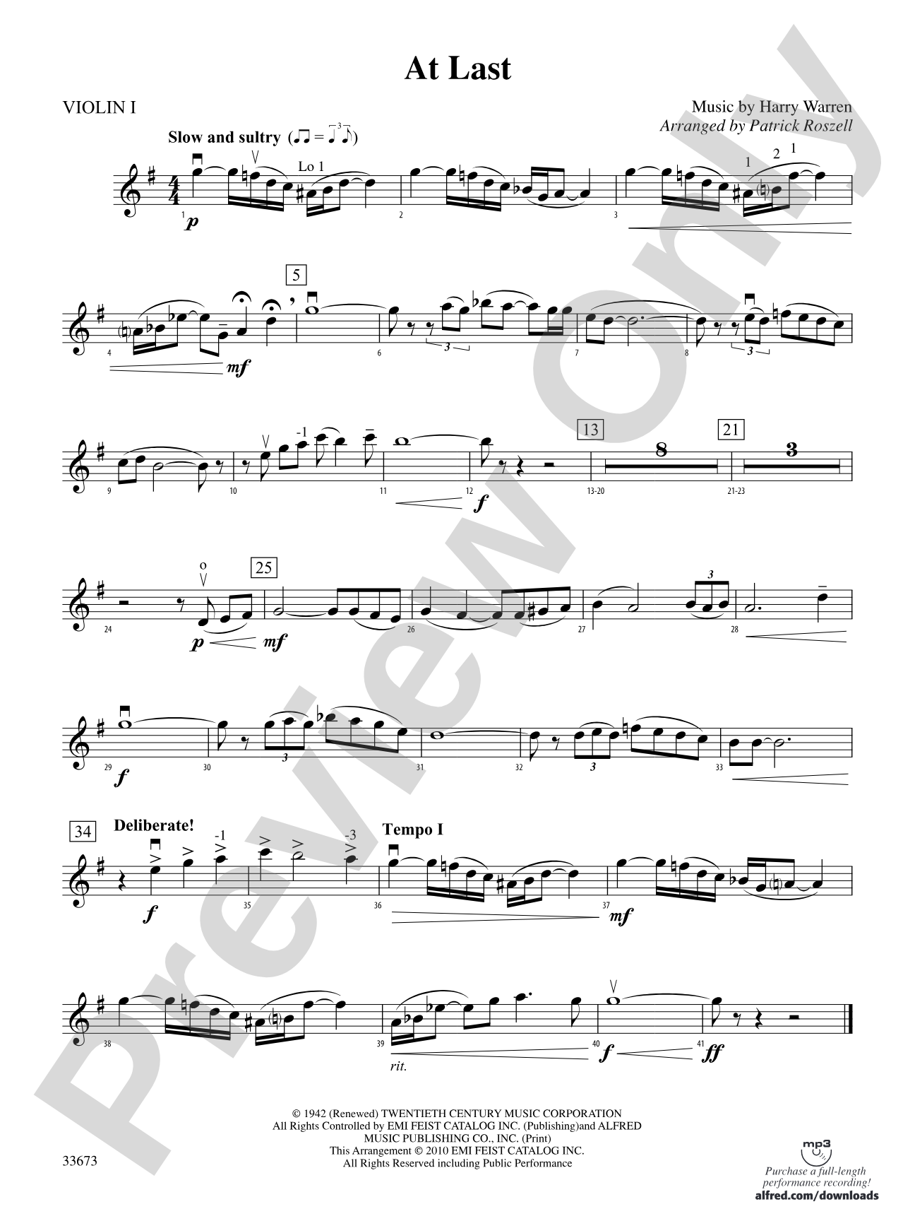 At Last: 1st Violin