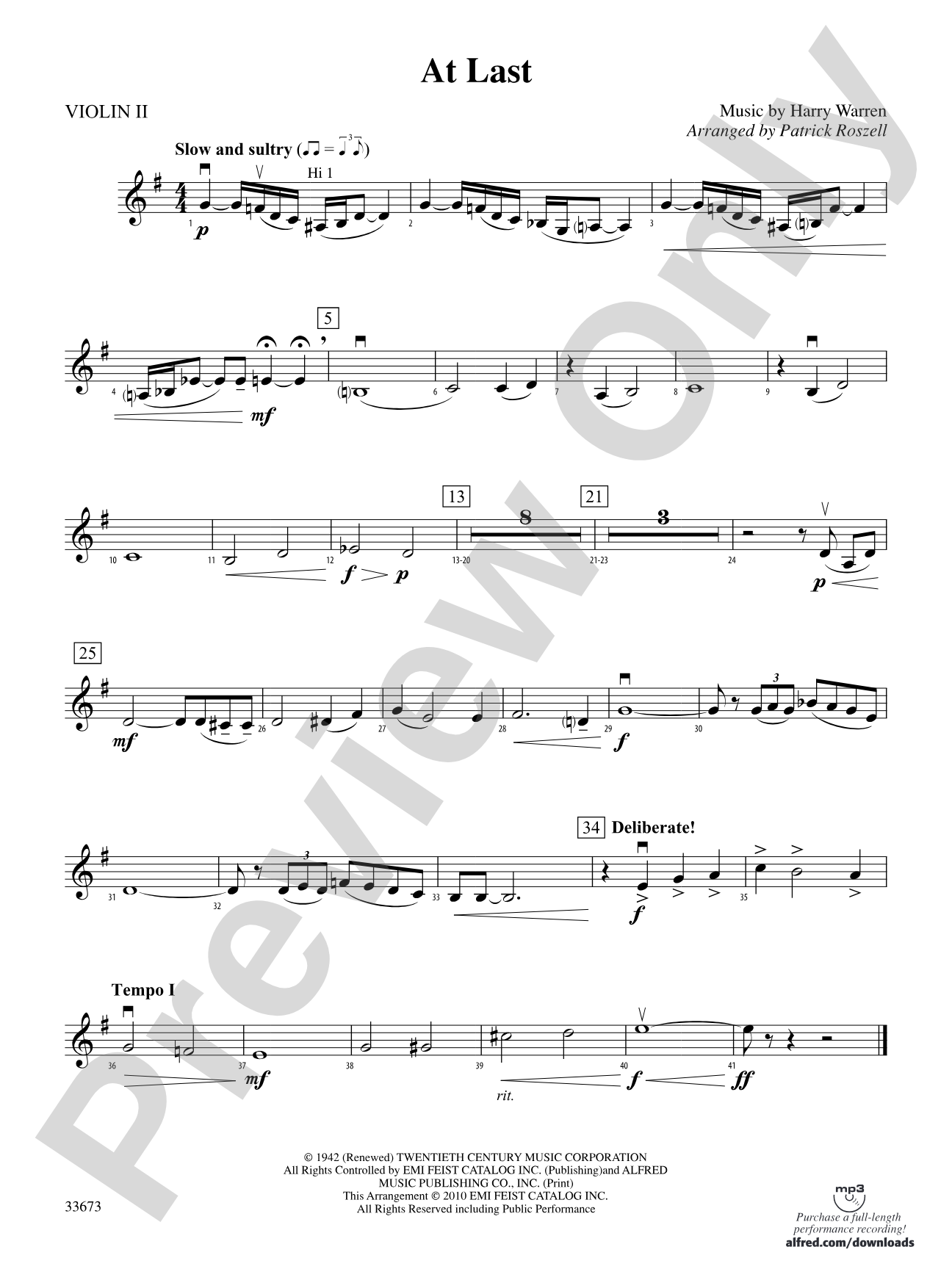 At Last: 2nd Violin