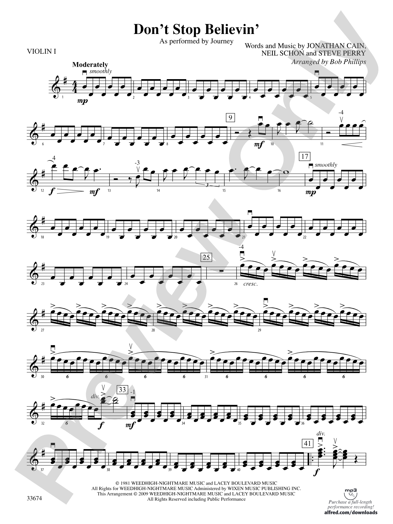 Don't Stop Believin': 1st Violin