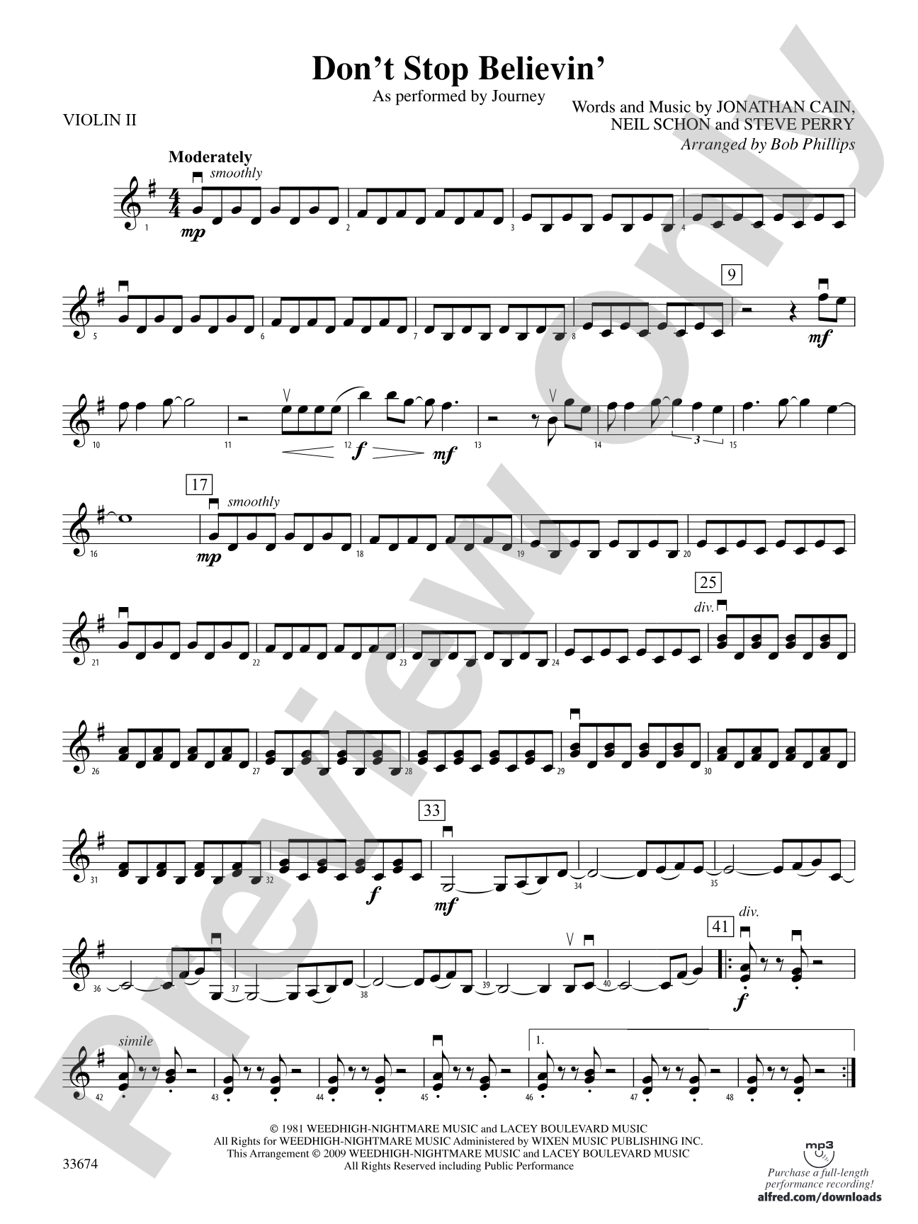 Don't Stop Believin': 2nd Violin