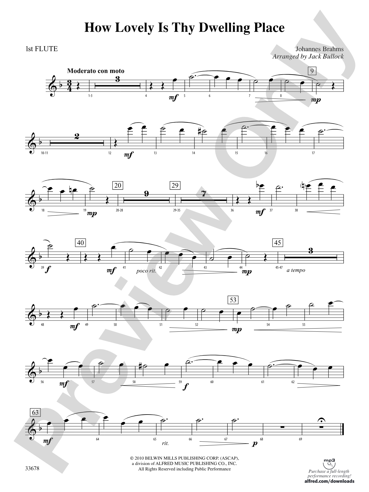 How Lovely Is Thy Dwelling Place: Flute