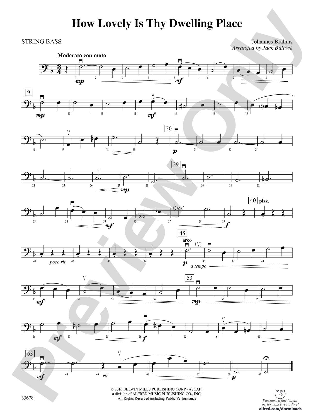 How Lovely Is Thy Dwelling Place: String Bass