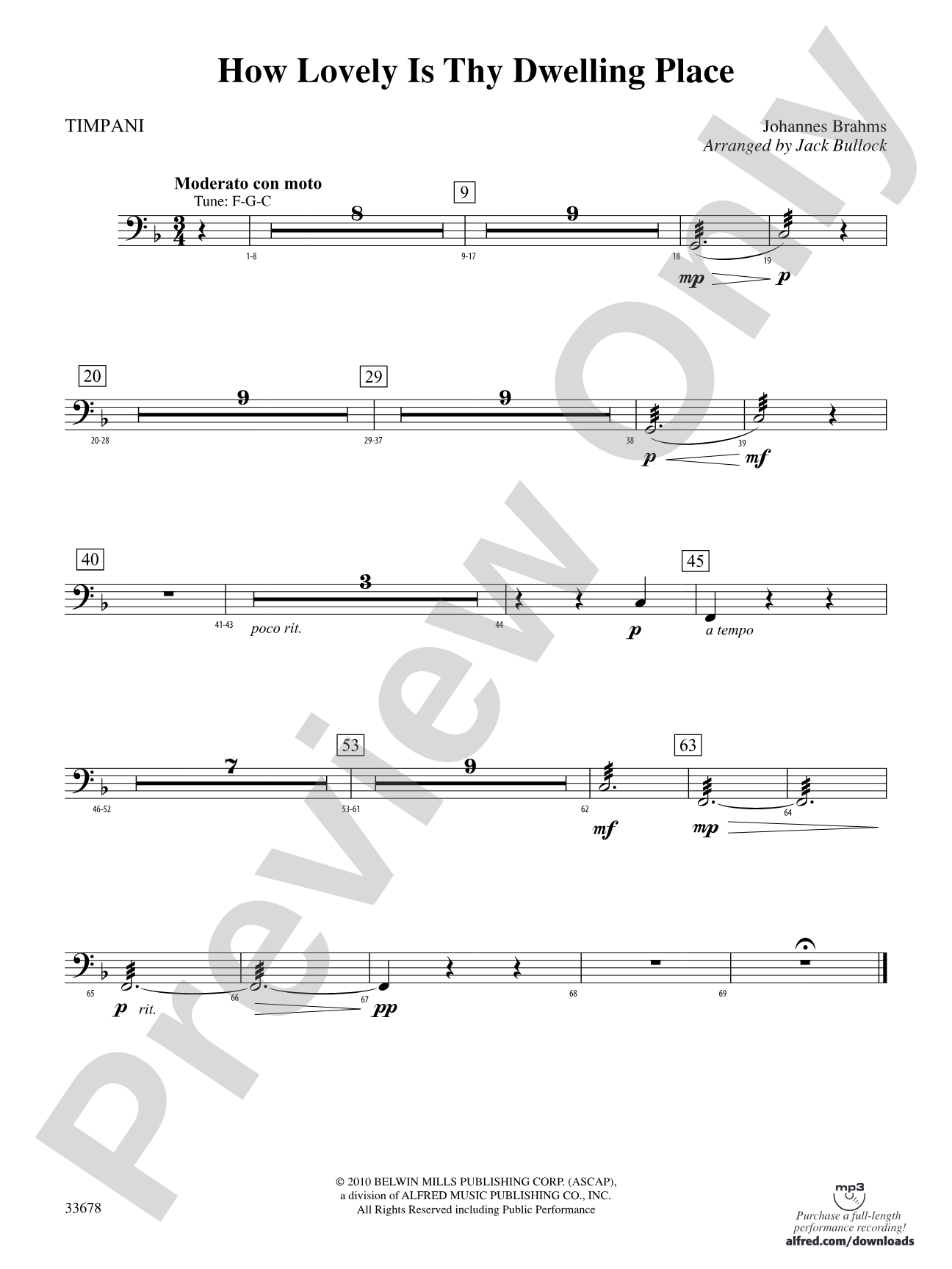 How Lovely Is Thy Dwelling Place: Timpani