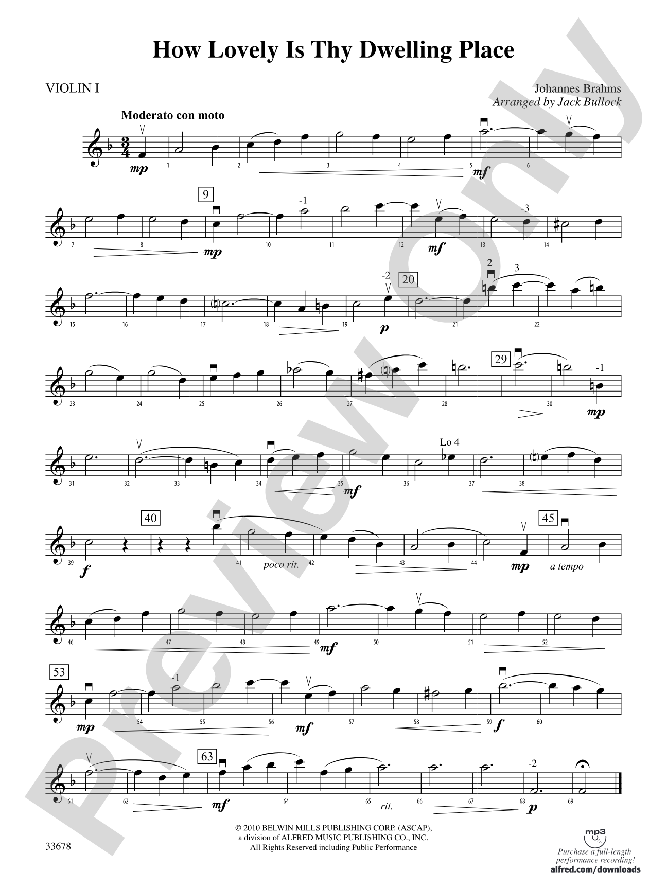 How Lovely Is Thy Dwelling Place: 1st Violin