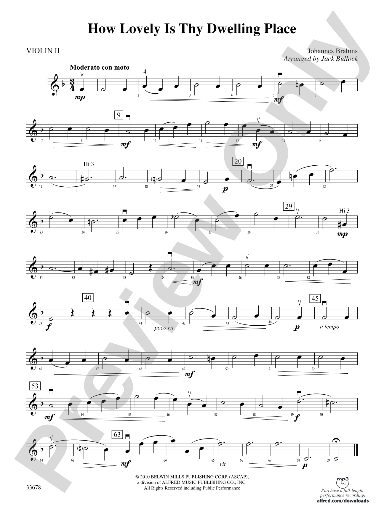 How Lovely Is Thy Dwelling Place: 2nd Violin