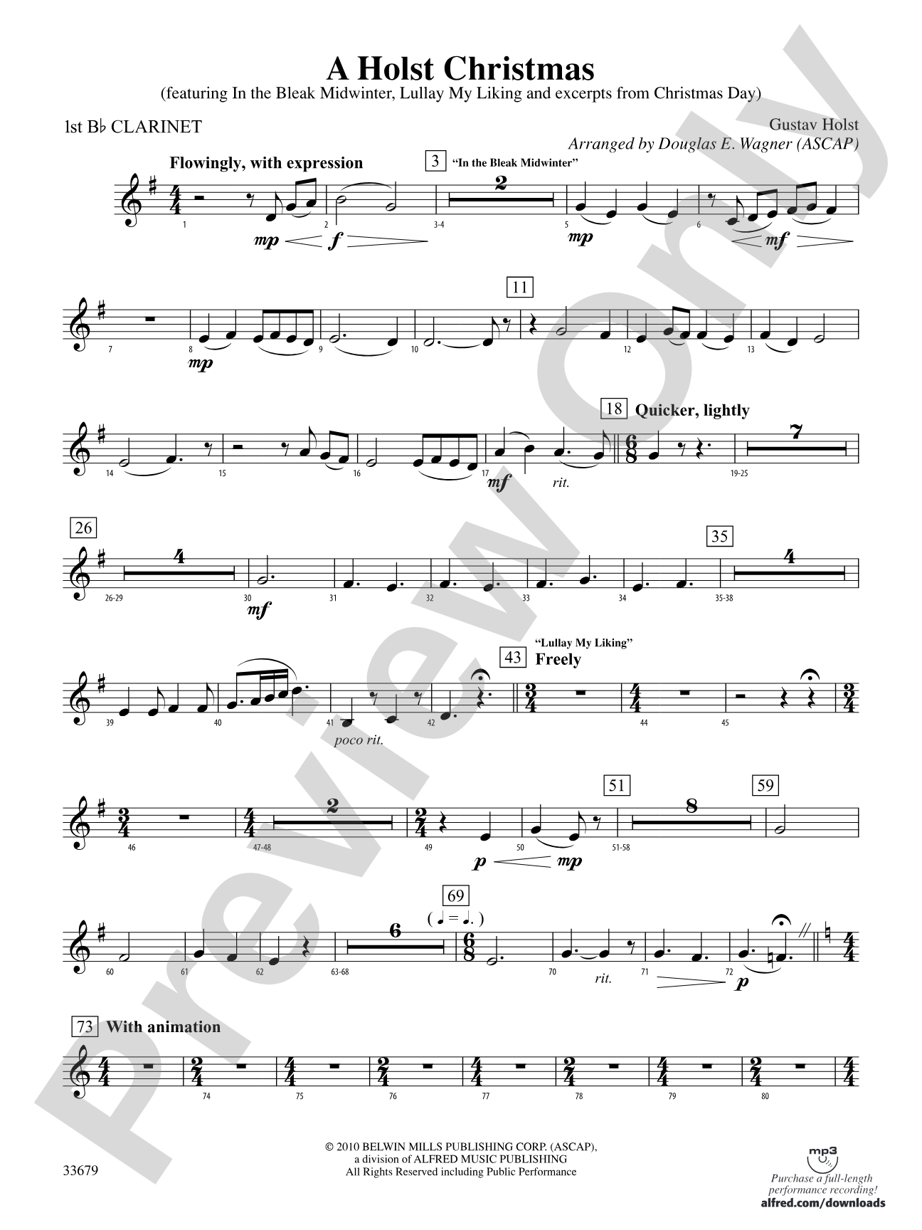 A Holst Christmas: 1st B-flat Clarinet