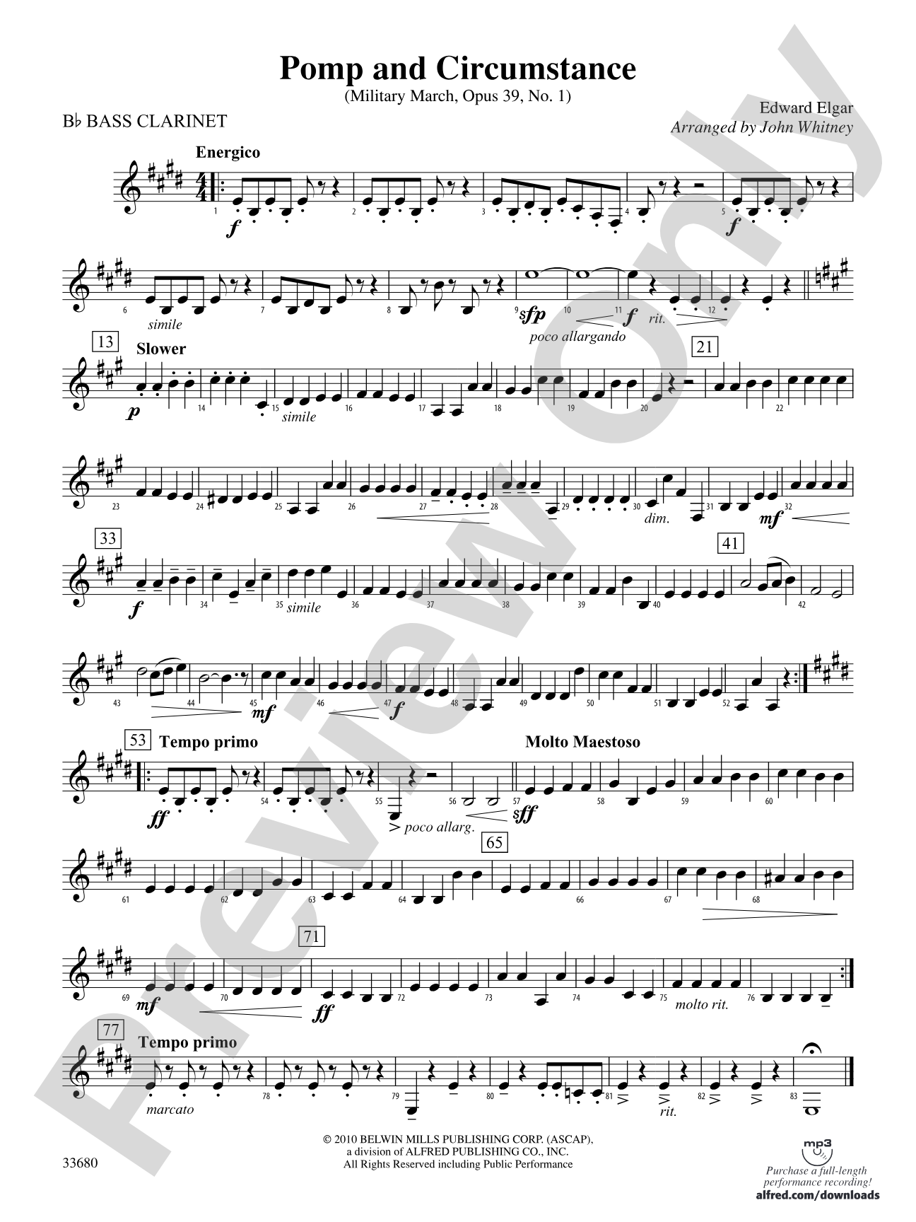 Pomp and Circumstance: B-flat Bass Clarinet