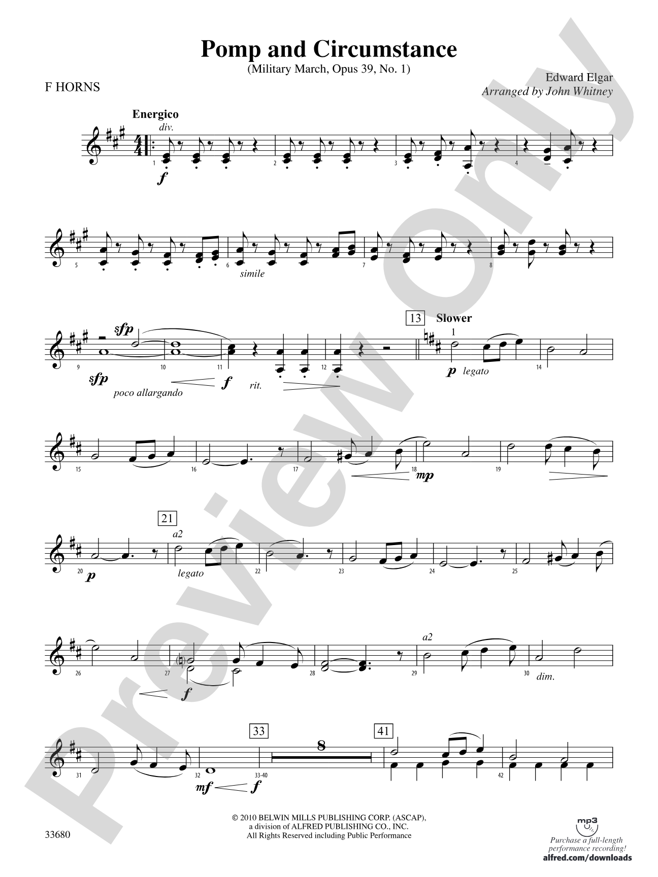 Pomp and Circumstance: 1st F Horn