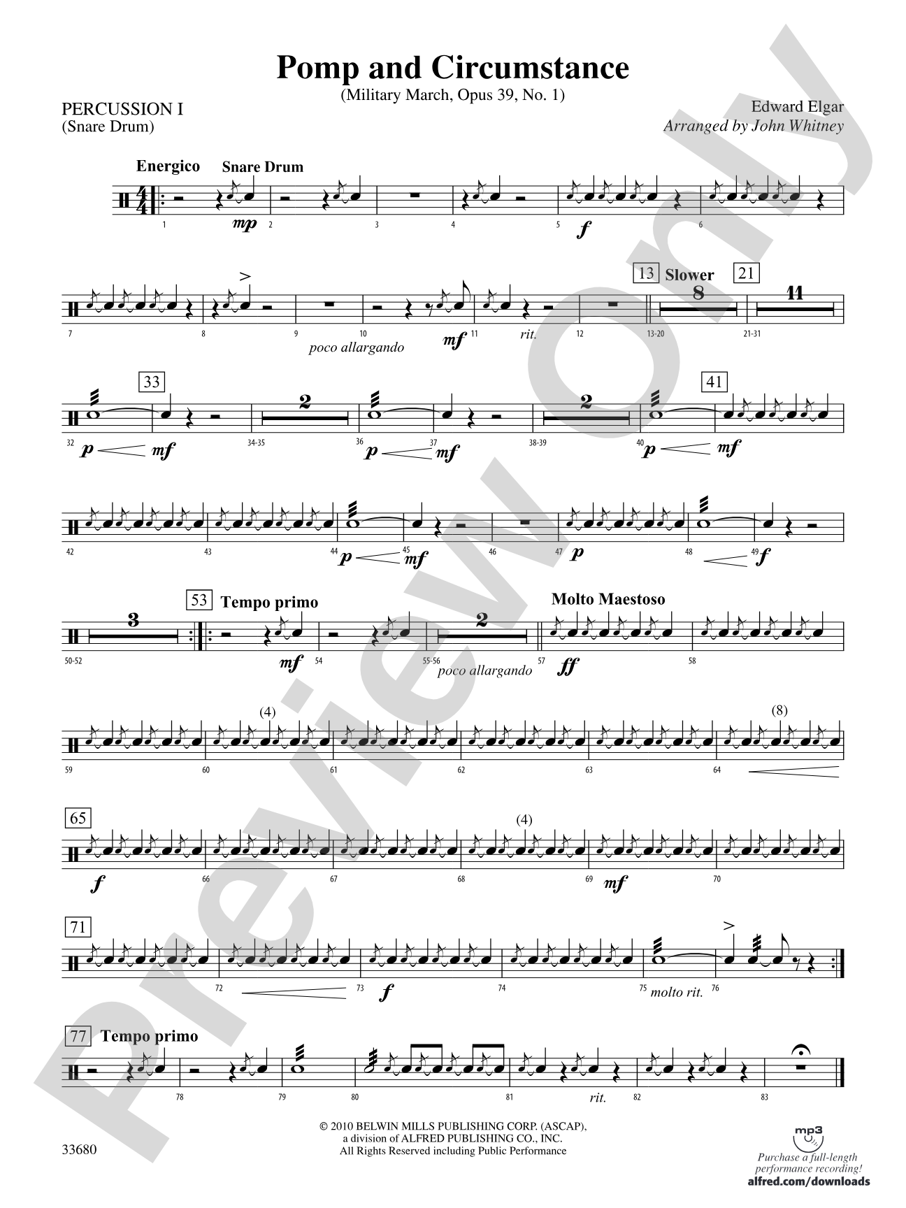 Pomp and Circumstance: 1st Percussion