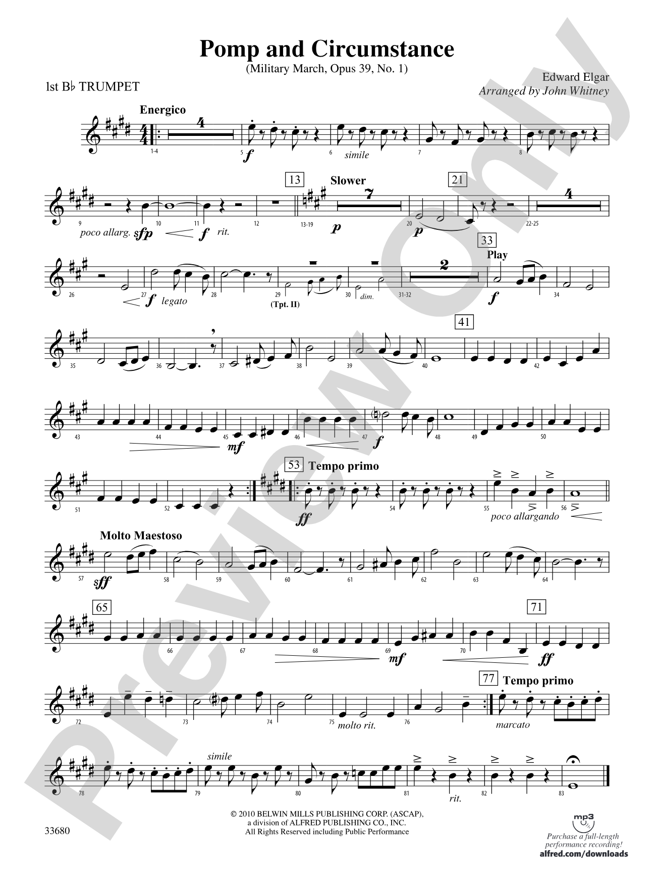 Pomp and Circumstance: 1st B-flat Trumpet
