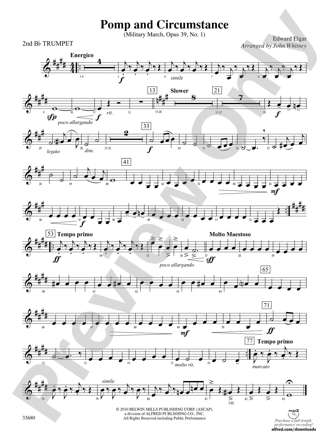 Pomp and Circumstance: 2nd B-flat Trumpet