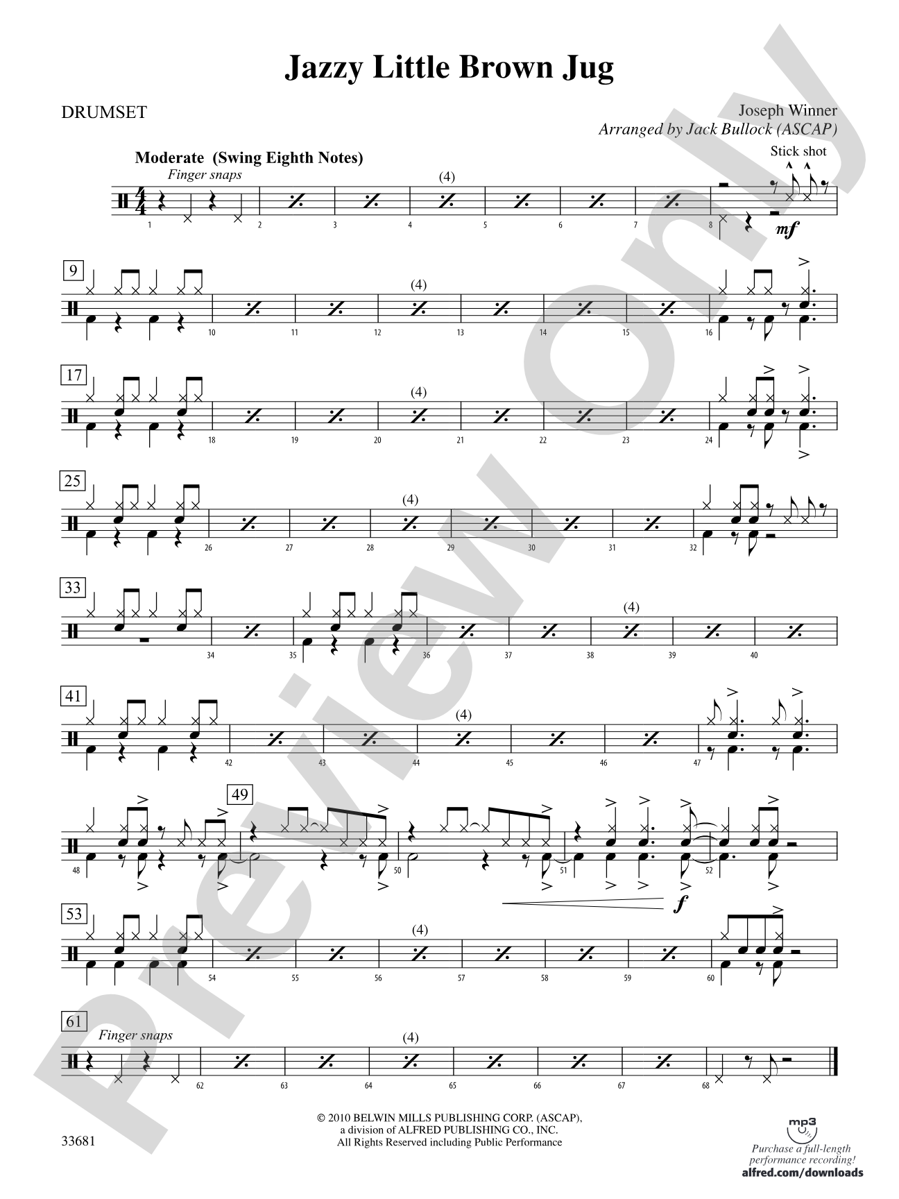 Jazzy Little Brown Jug: Drums