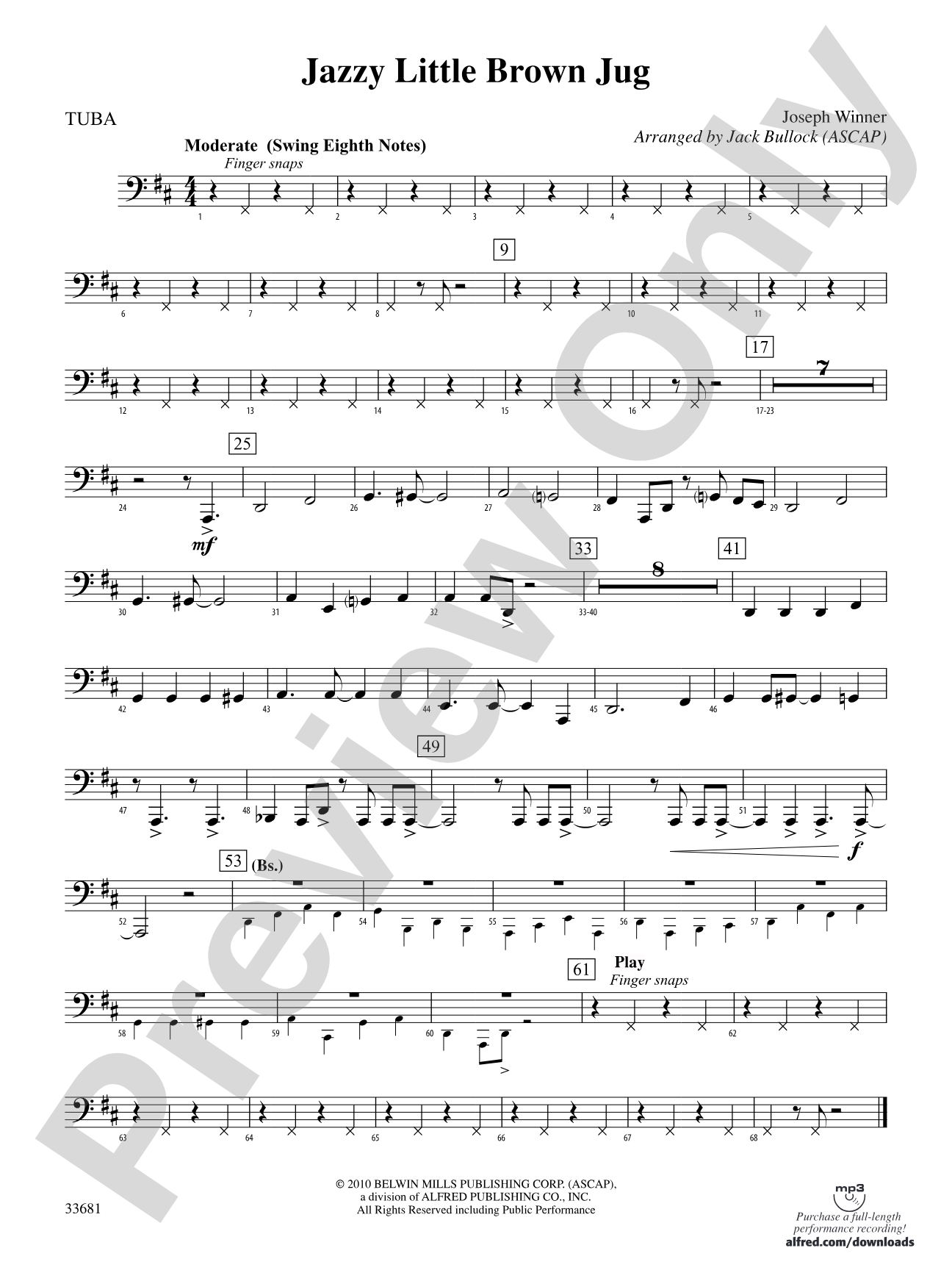 Jazzy Little Brown Jug: Tuba