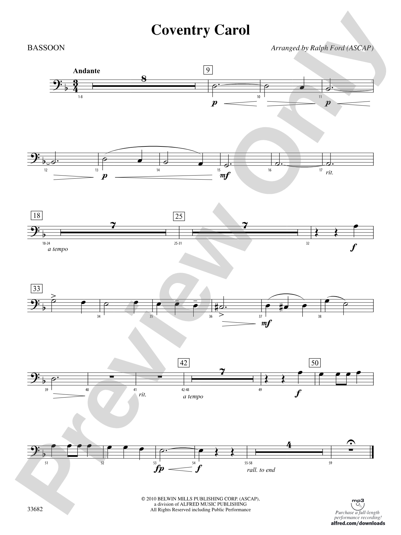 Coventry Carol: Bassoon