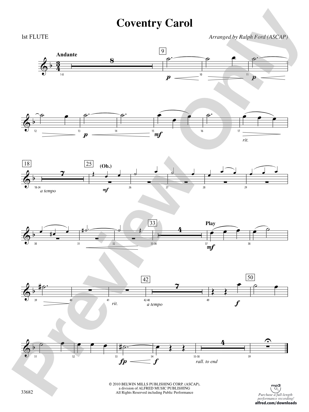 Coventry Carol: Flute