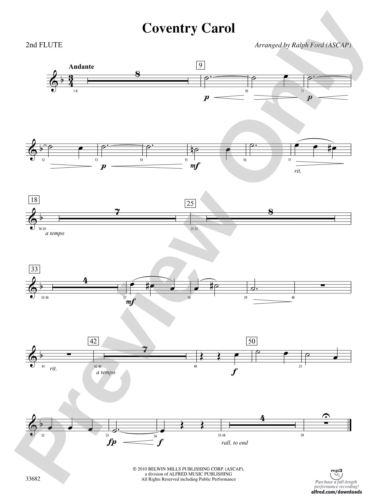 Coventry Carol: 2nd Flute