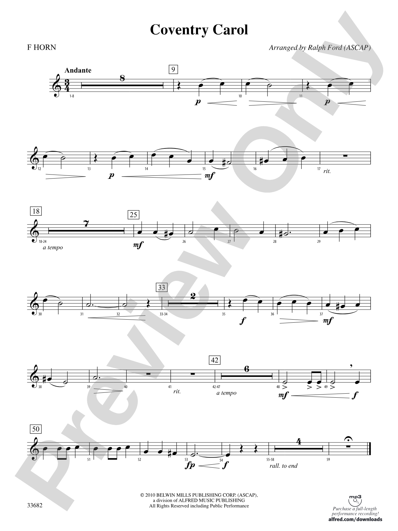 Coventry Carol: 1st F Horn