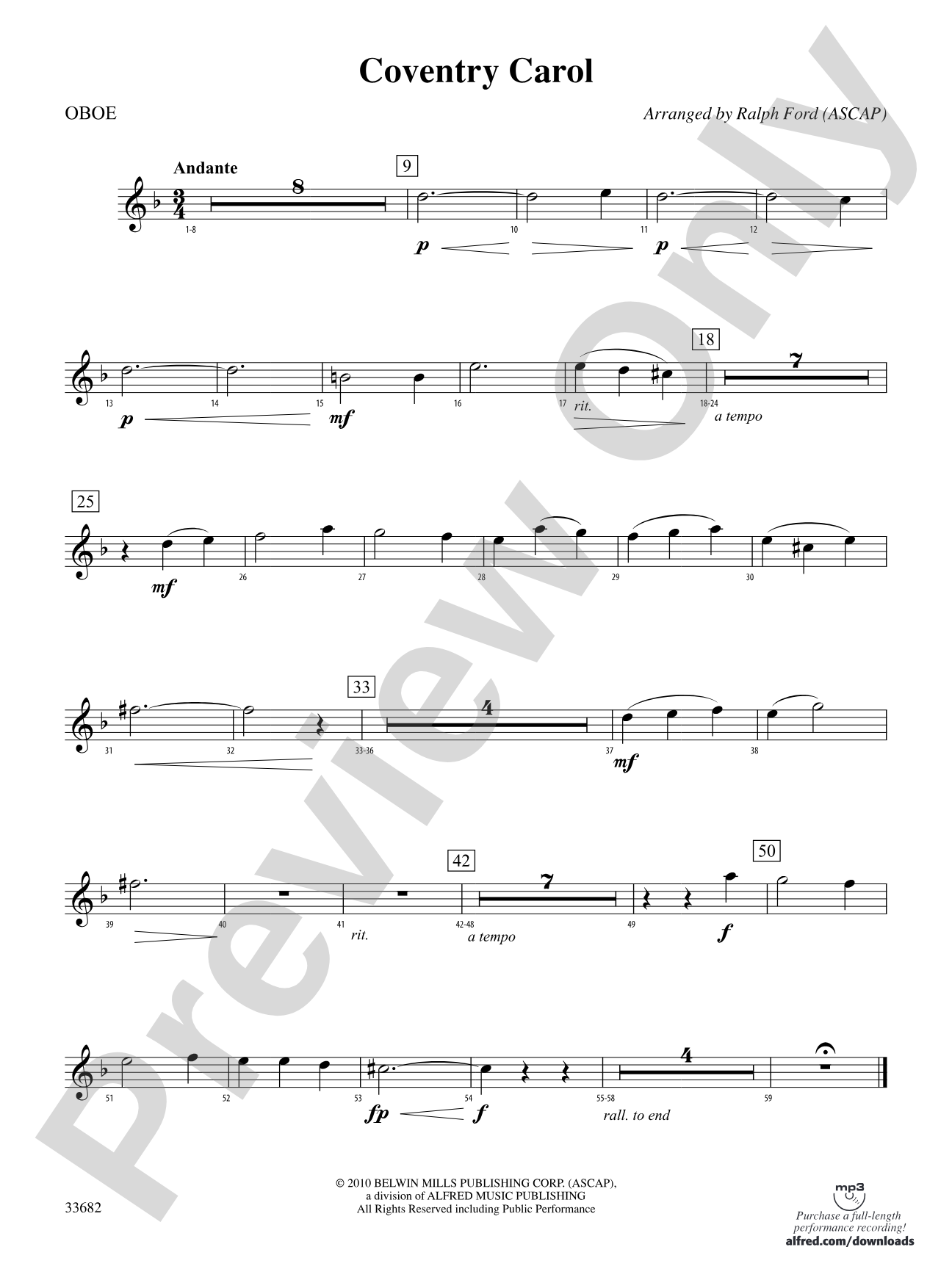 Coventry Carol: Oboe