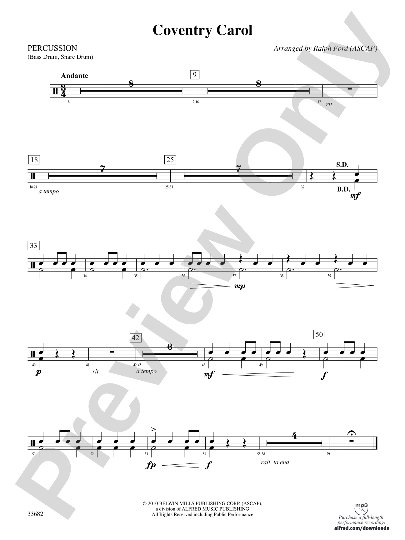 Coventry Carol: 1st Percussion