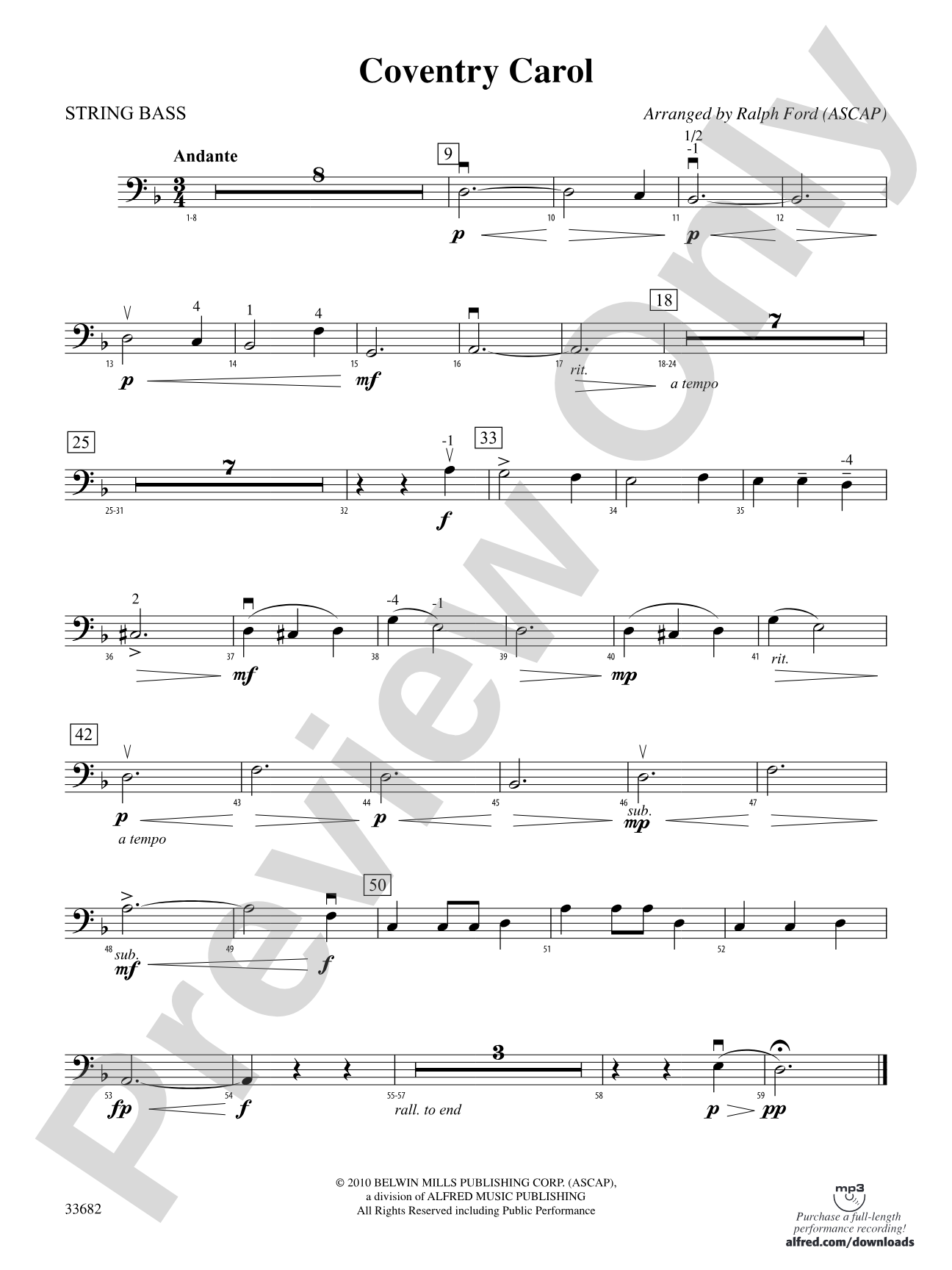 Coventry Carol: String Bass