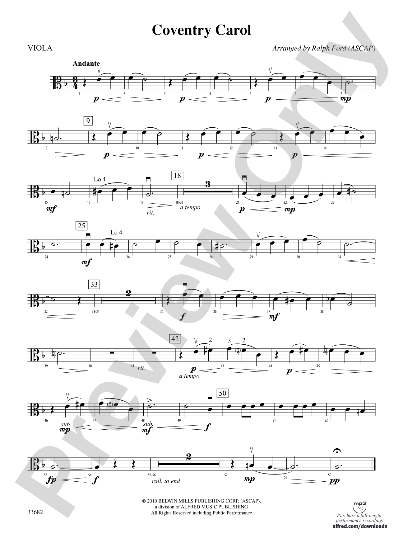 Coventry Carol: Viola