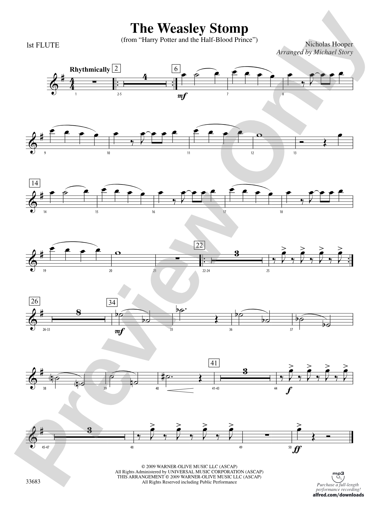 The Weasley Stomp (from Harry Potter and the Half-Blood Prince): Flute